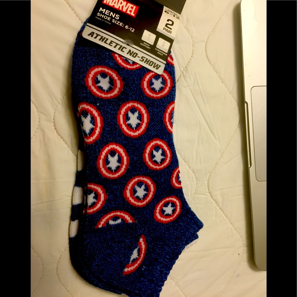 Marvel Captain America Men’s Ankle Socks 2Pair New